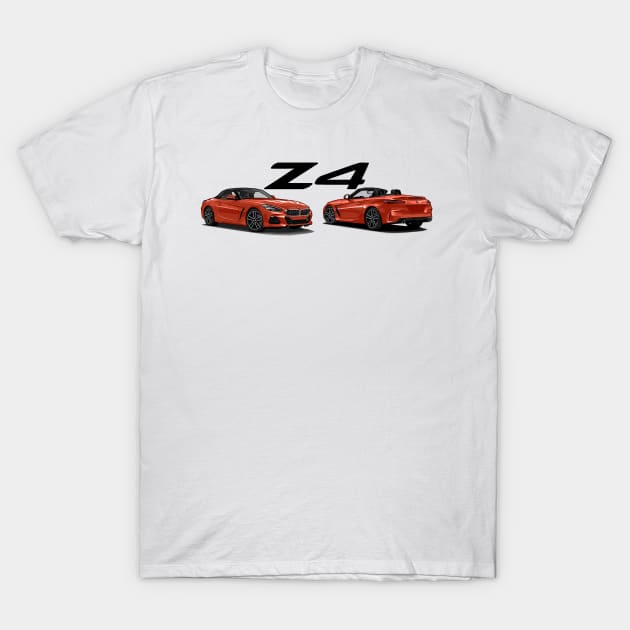 Bmw Z4 (G29) Orange T-Shirt by Woreth